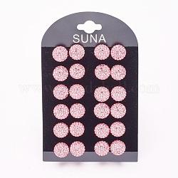 Regalo di San Valentino per lei, 925 orecchini a bottone in argento con strass in cristallo austriaco, orecchini a sfera, tondo, 223 _light rosa, 4mm