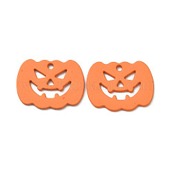 Ciondoli in lega di Halloween, cadmio & nichel &piombo libero, zucca, arancione scuro, 14x18x1mm, Foro: 1.4 mm