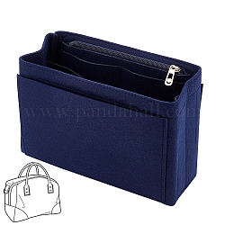 Insert organisateur de sac à main en feutre de laine, mini enveloppe sac à main shaper feutre premium, accessoires de sac, rectangle, bleu minuit, 22.5x9x16 cm
