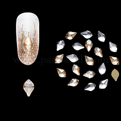 Cabochons de strass en verre à dos plat, accessoires nail art de décoration, facette, larme, couleur mixte, 8x5x2mm, 20 pcs /sachet 