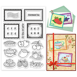 Ph pandahall frutas sellos claros sellos transparentes pastel sello de silicona limón sello de goma para vacaciones fabricación de tarjetas diario álbum de fotos diario scrapbooking, 6.2x4.3 pulgada