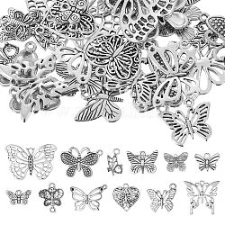 SUNNYCLUE 1 Box 72Pcs 12 Styles Butterfly Charms Butterflies Charms Insect Charms Bulk Hollow Spring Love Charms Animal Lukcy Charm for Jewelry Making Charms DIY Earrings Bracelet Necklace Crafts