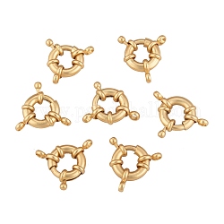 Brass Spring Ring Clasps, Long-Lasting Plated, Golden, 14.5x5mm, Hole: 3mm