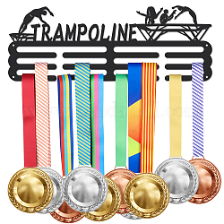 Sports Theme Iron Medal Hanger Holder Display Wall Rack, with Screws, Trampoline Pattern, 150x400mm