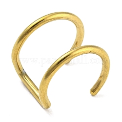 Серьги-манжеты из нержавеющей стали с ионным покрытием (ip) 304 с двойной линией, непрокалывающие кольца в носу, ложные кольца для губ, золотые, 9.5x10.5x8 мм