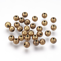 CCB Plastic Round Beads, Antique Bronze, 6mm, Hole: 1.5mm