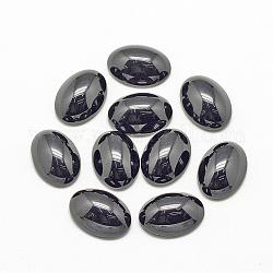 Cabochon naturali di pietra nera, ovale, 14x10x6mm