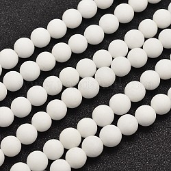 Chapelets de perles en jade de malaisie naturelle, ronde, teints et chauffée, mat, 8mm, Trou: 1mm, Environ 48 pcs/chapelet, 15 pouce