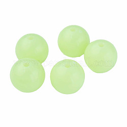 Perle acriliche luminose, si illuminano al buio, tondo, verde chiaro, 20mm, Foro: 3.5 mm