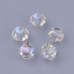 K9 perles de verre, facette, Toupie, le paradis brille, 4x4mm, Trou: 1mm