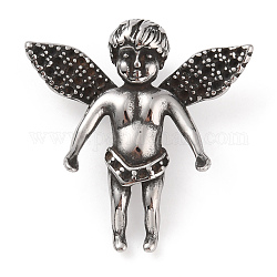 304 ciondoli in acciaio inossidabile, fascino d'angelo, argento antico, 35.5x35x12.5mm, Foro: 8x5 mm