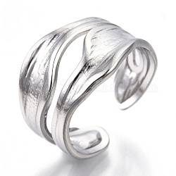 304 anillo de puño de acero inoxidable, anillos de banda ancha, anillo abierto para mujeres niñas, color acero inoxidable, nosotros tamaño 8 (18.1 mm)