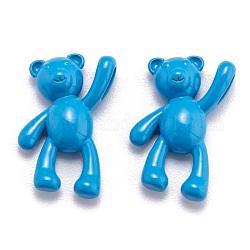 Spruzzare pendenti in ottone verniciato, orso, dodger blu, 18x10.5x4.5mm, Foro: 4.5x2 mm