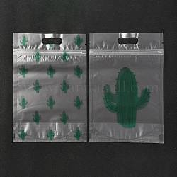 Bolsas de plástico con cremallera, Rectángulo, para chocolate, caramelo, galletas, patrón de cactus, 22.7x15.5x0.15 cm, aproximamente 50 unidades / bolsa