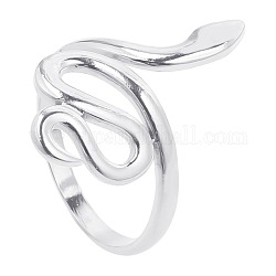 201 anello per polsino aperto con serpente avvolgente in acciaio inossidabile per donna, colore acciaio inossidabile, misura degli stati uniti 8 (18.1mm)