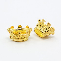 Coni di perline in lega, corona, oro, 14x10x7mm, Foro: 7 mm