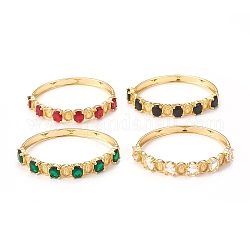 Rack Plating Virgin Mary Brass Bangles with Micro Pave Cubic Zirconia, Enamel Evil Eye Bangles for Women, Real 18K Gold Plated, Long-Lasting Plated, Cadmium Free & Lead Free, Mixed Color, Inner Diameter: 2-3/8 inch(6cm)
