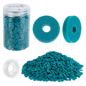 About 3200pcs 10 Strands Blue Heishi Beads Flat Round Loose Blue