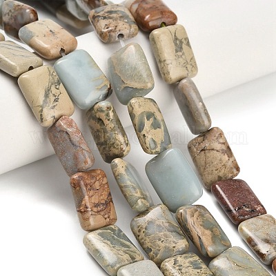 Натуральные бусины из аква терра яшмы G-Z110-F01-10x14mm-1