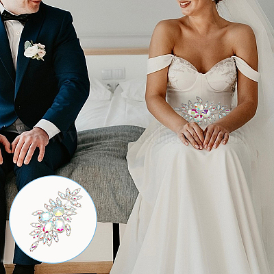 1шт аппликации из латуни со стразами DIY-FG0005-52A-1