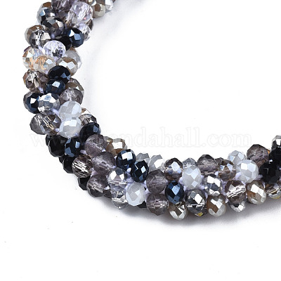 Эластичный браслет крючком из стеклянных бусин BJEW-T016-09-1