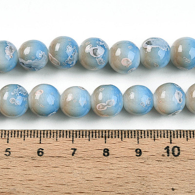 Выпечка окрашенные стеклянные бусины пряди DGLA-N008-10mm-06-1