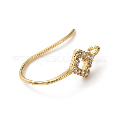 Латунные крючки для серьги из чистого циркония KK-WH0038-53G-1
