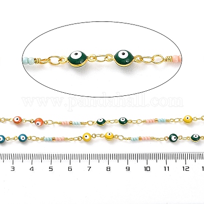 Злые глаза латунные эмалированные звенья цепи CHC-Q013-02G-1