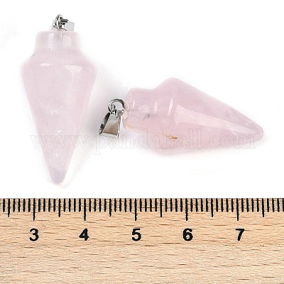 Естественно розового кварца драгоценный камень указал подвески G-K384-01P-02-1