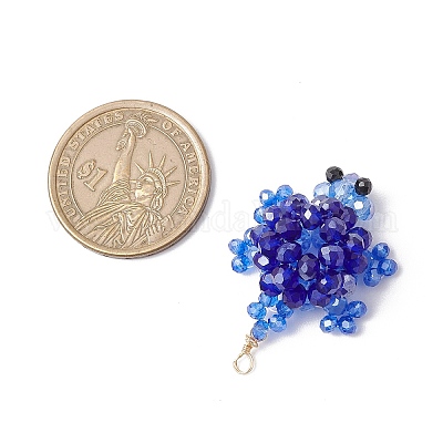 3d подвески из гальванического стекла с бисером в виде черепахи PALLOY-MZ00674-02-1