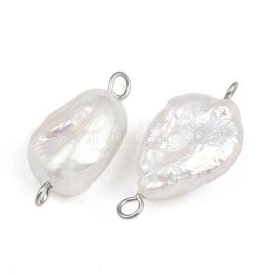 Подвески-коннекторы из натурального пресноводного жемчуга Кеши STAS-D378-16P-1