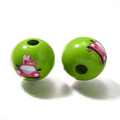 Бусины из дерева с принтом в виде элемента ко дню святого валентина WOOD-R002-01-20-1