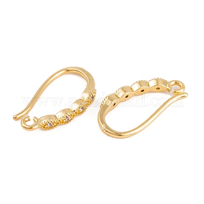 Стойки обшивки латунь кубический цирконий серьги крючки KK-S374-05G-03-1