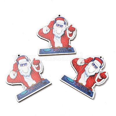 Большие деревянные подвески с рождественским принтом на одно лицо WOOD-D025-13-1