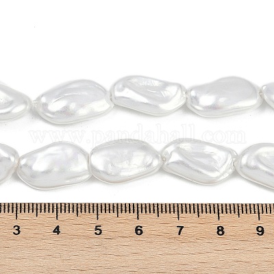 Нити бусин из искусственного жемчуга с гальваническим покрытием из фарфора BSHE-Z009-01B-1