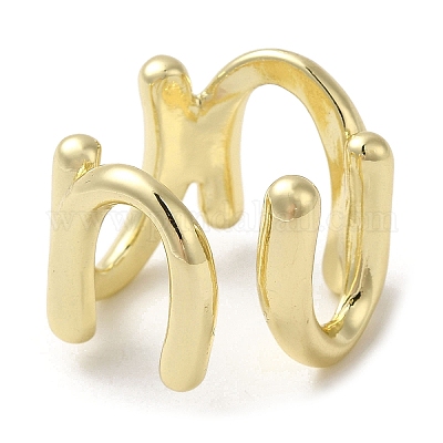 Латунные открытые кольца манжеты RJEW-Q778-10G-1