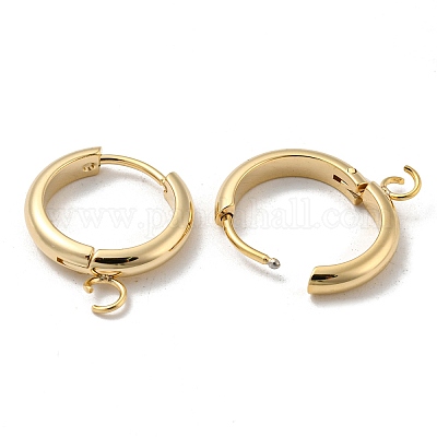 201 фурнитура для сережек-колец Huggie Hoop из нержавеющей стали STAS-P283-01Z-G-1