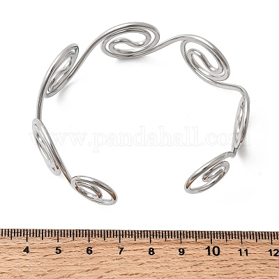 Браслеты-манжеты из нержавеющей стали 304 для женщин BJEW-Z150-01P-01-1