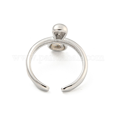 Латунные открытые манжеты с буквами для женщин RJEW-G313-01I-P-1