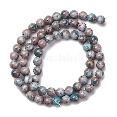 Нити из натурального окрашенного мрамора G-P593-6mm-07-1