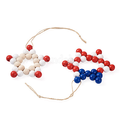 2 шт. 2 стиля рождественской тематики деревянные подвесные украшения HJEW-EL0001-01B-1