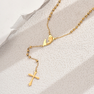 Женские четки с подвеской в виде креста из нержавеющей стали 201 PR5639-1