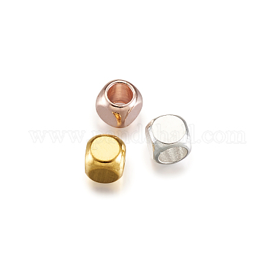Латунные кубические бусины-проставки KK-PJ0001-02-1