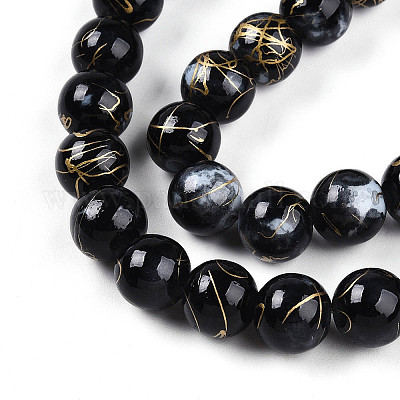 Выпечка окрашенные стеклянные бусины&nbsp;LS-X1-DGLA-N003-10mm-B10-1