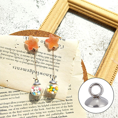 100 шт. 5 стиля 201 нержавеющая сталь бусины колпачки подвески STAS-GO0001-11-1