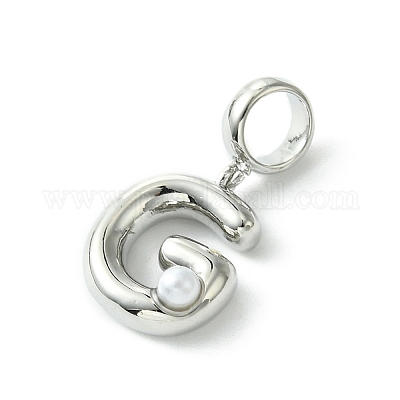 Покрытие стойки латунь с АБС-пластиком жемчуг европейские подвески KK-G501-02G-P-1