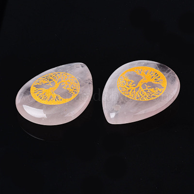 Природного розового кварца подвески G-T122-71M-1