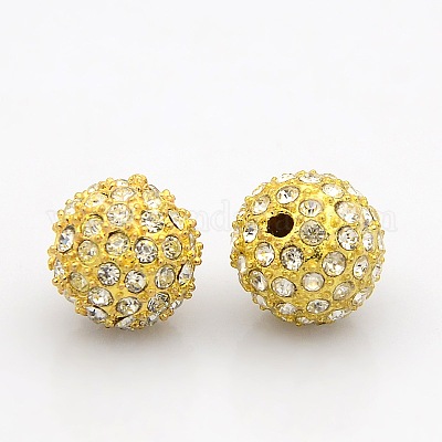 Золотой тон сплава марки А горный хрусталь бисер RB-J298-12mm-01G-1