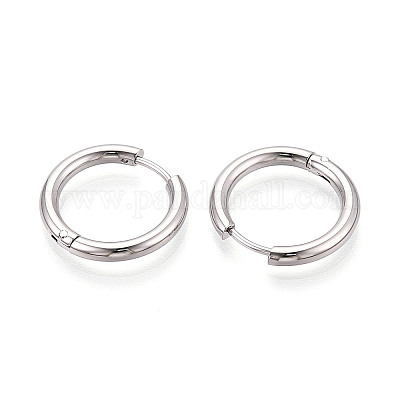 Серьги-кольца из нержавеющей стали 304 EJEW-T048-24B-P-1