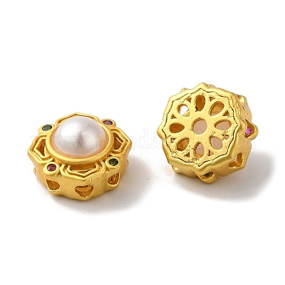 Покрытие стойки полые латунные бусины из кубического циркония KK-K381-16B-MG-1